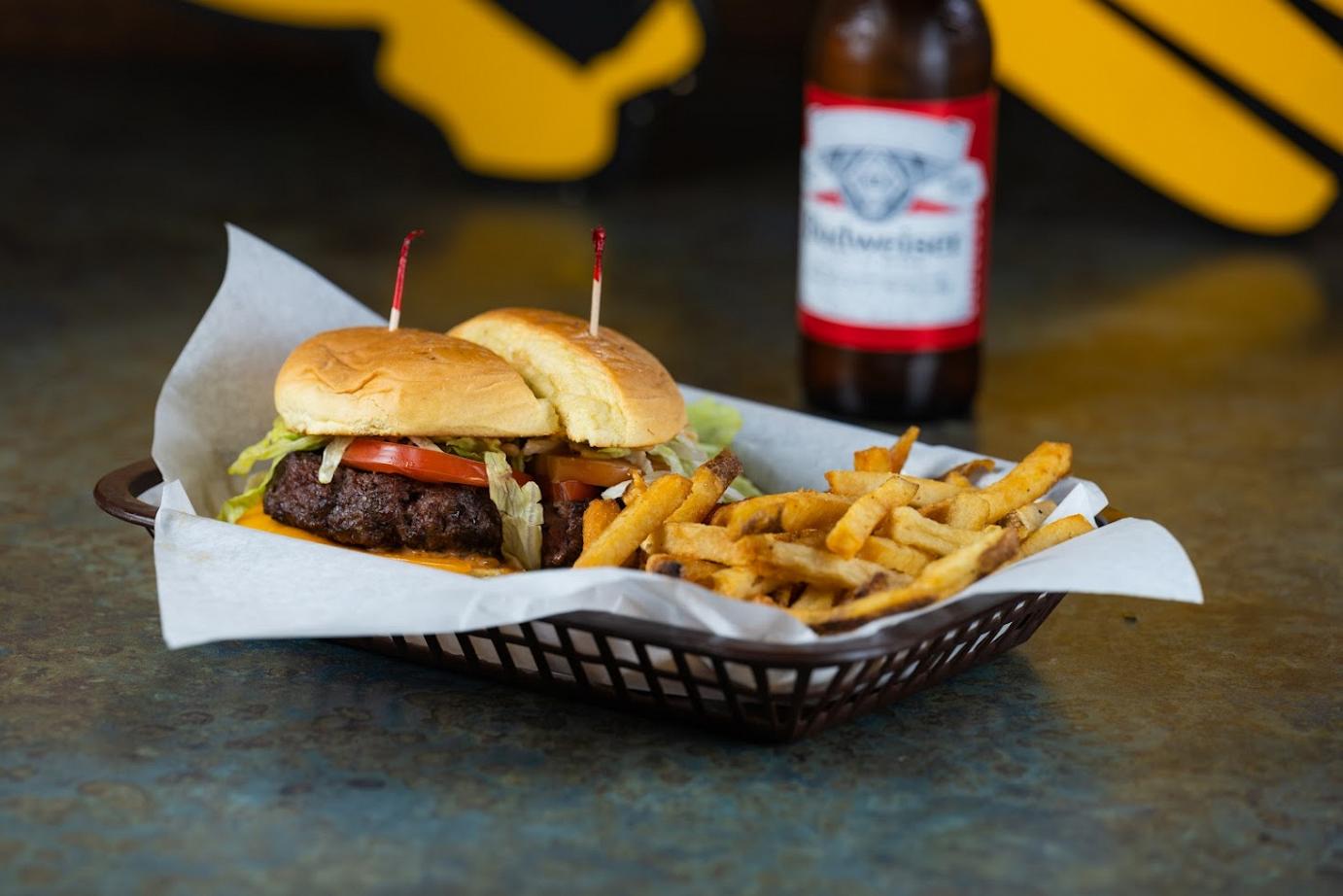 Burger and fries